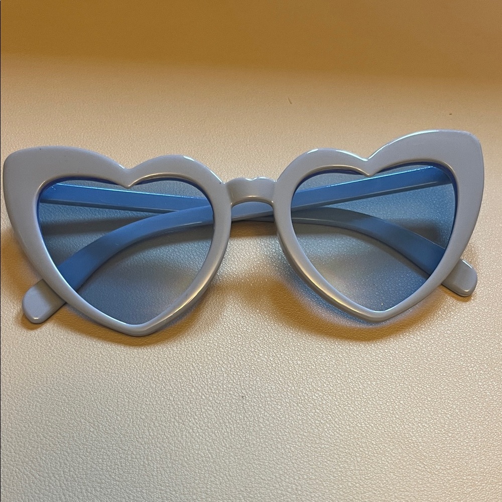 Heart-Shaped Blue Sunglasses